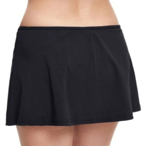 Profile By Gottex Tutti Frutti Side Slit Cinch Swim Skirt Black Sz 16W - Picture 2 of 8